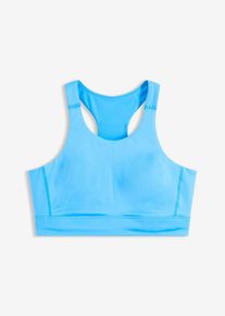 Sport bh met racerback en lichte steun - blauw - maat 4 (L) - bonprix