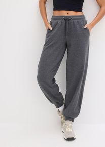 Joggingbroek met elastische tailleband - grijs - maat 56/58 (3XL) - met katoen - bonprix