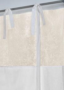 Vouwgordijn met borduursel - beige - maat 1 (h/b: 140/60 cm) - met katoen - bonprix