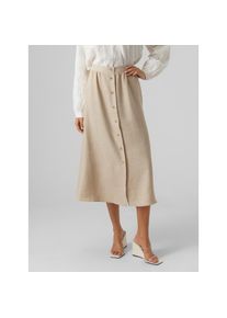 V&eacute;ro Moda Vero Moda, Damen, Maxirock &raquo;VMMELANEY HW BUTTON CALF SKIRT WVN NOOS&laquo;, Overcast Detail:MELANGE, M (38), Overcast Detail:MELANGE, Maxirock von Vero Moda