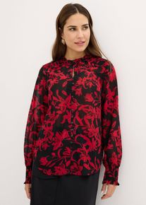 Chiffon Bluse mit Smok-Details, schwarz, Gr&ouml;&szlig;e 36, bonprix