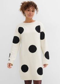 Oversize Strickkleid mit Punkten, beige, Gr&ouml;&szlig;e 44/46 (L), bonprix