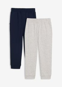 Jogginghose aus weichem Baumwoll-Mix (2er Pack), blau, Gr&ouml;&szlig;e 134, mit Baumwolle, bonprix