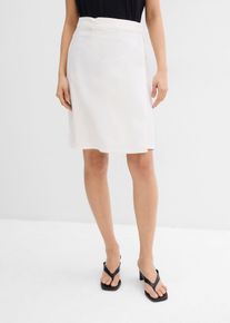 Minirock aus Twill, wei&szlig;, Gr&ouml;&szlig;e 46, mit Baumwolle, bonprix