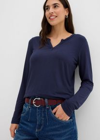 Langarmshirt aus softem Viskose Mix, blau, Gr&ouml;&szlig;e 48/50 (XL), Viskose, bonprix