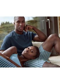 Tchibo - Piżama z koszulką i tkanymi spodenkami - dla pan&oacute;w -rozmiar XL 56/58 - kolor: niebieski/niebieski/w paski