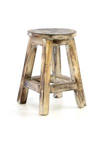 Vcm Gartenstuhl &raquo;Vintage Hocker geflammt 40cm&laquo; ()