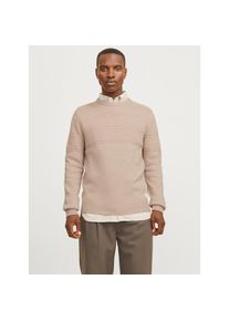 Jack & Jones Jack & Jones Rundhalspullover &raquo;JJJERRY KNIT CREW NECK AW24&laquo; mit Struktur beige, Gr&ouml;&szlig;e S