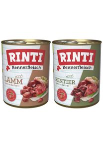 Rinti Kennerfleisch Mixpaket mit Rentier und Lamm 24x800g