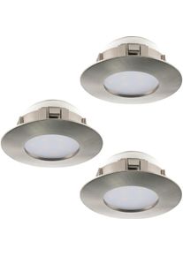 Eglo, Wandleuchte + Deckenleuchte, 95816 Pineda LED Einbauleuchte 3x6W &Oslash;7,8cm Nickel