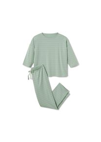 Tchibo - Piżama - dla pań - rozmiar XL 48/50 - kolor: zielony/w paski