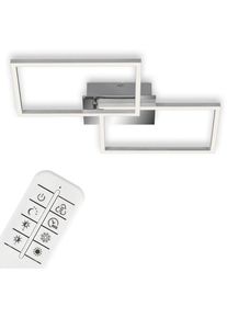 Briloner Leuchten LED Deckenleuchte &raquo;3149018 FRAME&laquo; LED-Board Kaltwei&szlig; Neutralwei&szlig; Tageslichtwei&szlig; Warmwei&szlig; Deckenlampe, 50x38, 8x7, 8cm, Chrom, 30W, 