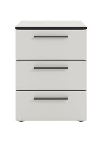 Manjana M&ouml;bel Nachtkommode &raquo;mit Schwarz matten Metallgriffen&laquo;