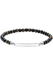 Thomas Sabo Armband &raquo;Gravierbares Armband mit Beads&laquo; mit Obsidian, Tigerauge bunt, Gr&ouml;&szlig;e 21