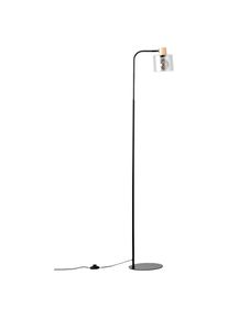 Brilliant Stehlampe &raquo;Weald&laquo; E27 H&ouml;he 160 cm, E27, Metall/Glas/Holz, schwarz/rauch/holz