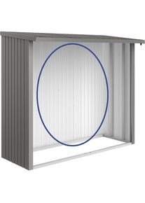 Paroi arri&egrave;re pour abri &agrave; b&ucirc;ches BioHort WoodStock gris quartz m&eacute;tallis&eacute;, 230 (217,5x196,5 cm)