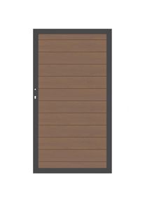 Portail jardin bois composite, TraumGarten SYSTEM WPC amande, cadre anthracite, DIN gauche