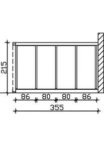 Skan Holz Seitenwand Polycarbonat Wandanbau Naturbelassen, 355x200 cm