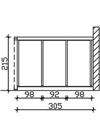 Skan Holz Seitenwand Polycarbonat Wandanbau Naturbelassen, 305x200 cm