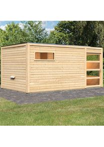 Maison de sauna en bois Karibu Hygge naturel, sans po&ecirc;le