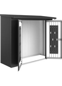 Kit de porte pour abri &agrave; b&ucirc;ches BioHort Woodstock gris fonc&eacute; m&eacute;tallis&eacute;, 230 (229x171 cm)