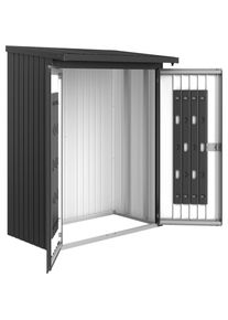 Kit de porte pour abri &agrave; b&ucirc;ches BioHort Woodstock gris fonc&eacute; m&eacute;tallis&eacute;, 150 (157x171 cm)