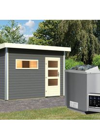 Maison de sauna Karibu Skrollan 2 Terragrau, 9 kW cmd ext. Easy Bio