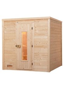 Weka Sauna en bois massif Premium BERGEN set &eacute;conomique, mit 7,5 kW BioS Ofen, 198x181 cm,Porte en bois