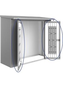Kit de porte pour abri &agrave; b&ucirc;ches BioHort Woodstock argent m&eacute;tallis&eacute;, 230 (229x171 cm)