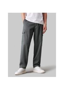 Calvin Klein Jeans, Damen, Cargohose &raquo;REGULAR STRAIGHT CARGO&laquo; mit Logopatch, Endless Grey, L&auml;nge 32, 30 - L&auml;nge 32, Endless Grey, Hose von Calvin 