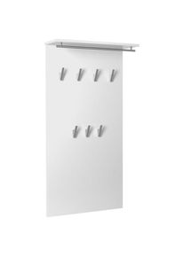 Mid.you Garderobenpaneel , Wei&szlig; , Holzwerkstoff , 60x110.6x20.9 cm , Garderobe, Garderobenpaneele, Garderobenpaneele