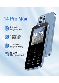MKTEL A14 Feature Phone 2.4&lsquo;&rsquo;Screen Four cards four waiting 1000mAh Standby MP3/MP4/FM Radio/Bluetooth/GPRS