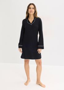 Nattskjorte av myk bomull, svart, st&oslash;rrelse 48/50 (XL), bonprix