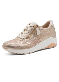 Jana Dames Sneaker in materiaalmix in goudkleur ,maat 39, Witt, 70% Imitatieleer, 30% Textiel