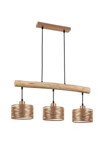 Novel H&auml;ngeleuchte, Naturfarben, Schwarz, Cappuccino, Holz, Metall, Kunststoff, Eiche, vollmassiv, 17x120x69 cm, Lampen & Leuchten, Innenbeleuchtung, H&auml;ngeleuchten, Pendelleuchten