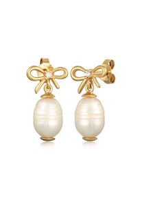 Elli Premium Paar Ohrstecker &raquo;Ohrringe S&uuml;&szlig;wasserperle Barock Schleife 925 Silber&laquo;