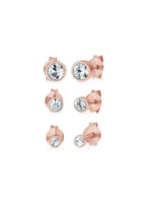 Elli Ohrstecker-Set &raquo;Ohrringe Stecker Kristalle (3 tlg) 925 Silber&laquo;