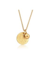 Elli Kette mit Anh&auml;nger &raquo;Halskette Pl&auml;ttchen M&uuml;nze Organic Look Geo Kugel 925 Silber&laquo;