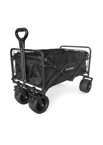 Wozinsky WZP-100 beach tourist garden trolley durable wide wheels with safety net up to 100 kg - black