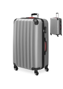 Monzana Walizka Podr&oacute;żna XL ABS Teleskopowa rączka 4 K&oacute;łka Srebrna