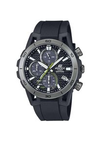 CASIO EDIFICE, Damen, Chronograph Armbanduhr, Solar, Herrenuhr, analog, Tag, Stoppfunktion, Resinarmband, neongr&uuml;n-schwarz, neongr&uuml;n-schwarz, 