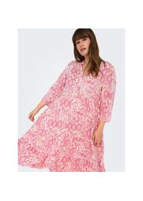 Only CARMAKOMA, Damen, Tunikakleid &raquo;CARMILANA 3/4 DRESS WVN NOOS&laquo; Sommerkleid, Cloud Dancer AOP:SIKKA GRAPHIC, 44 - N-Gr, Kurzes Kleid von Only 