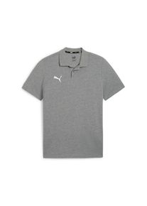 Puma, Damen, Poloshirt &raquo;TEAMGOAL CASUALS POLO&laquo; Regular fit Passform, V-Ausschnitt, Kurzarm-Design, Medium Gray Heather-Puma White, S, Medium Gray 
