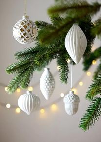 bonprix Bombki świąteczne (12 szt.), biały, 0