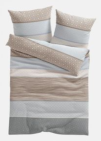 bonprix Pościel w paski, szary, 1x 80/80 cm, 1x 135/200 cm