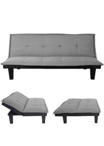 3er-Sofa HWC-C87, Couch Schlafsofa G&auml;stebett Bettsofa Klappsofa, Schlaffunktion 170x100cm ~ Textil, hellgrau