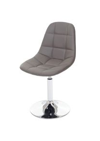 Esszimmerstuhl HWC-A60, Stuhl Drehstuhl, Retro 50er Jahre Design ~ Kunstleder taupe-grau, Chromfu&szlig;