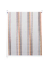 Rollo HWC-D52, Fensterrollo Seitenzugrollo Jalousie, 120x160cm Sonnenschutz Verdunkelung blickdicht ~ grau/braun/orange