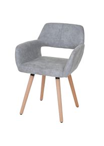 Esszimmerstuhl HWC-A50 II, Stuhl K&uuml;chenstuhl, Retro 50er Jahre Design ~ Textil, vintage betongrau, helle Beine