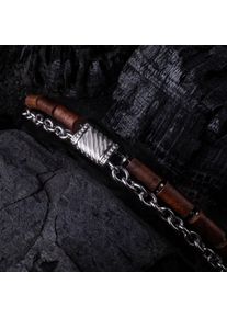Holzkern Bracelets Men Silber und Walnuss